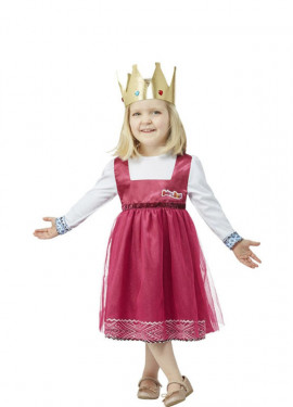 Disfraz de Masha de Masha y el Oso con corona para niña
