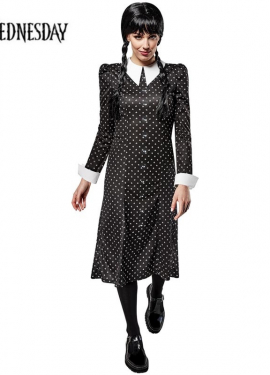 Wednesday Costume Women's Classic Dotted Dress