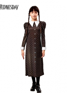 Wednesday costume classic polka dot dress for girls and teenagers