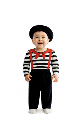 Disfraz de Mimo con Boina para bebé