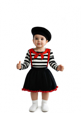 Disfraz de Mimo con Falda para bebé