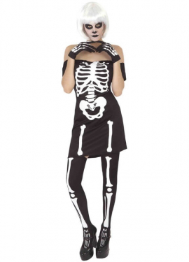 Miss Skeleton Kostüm für Damen