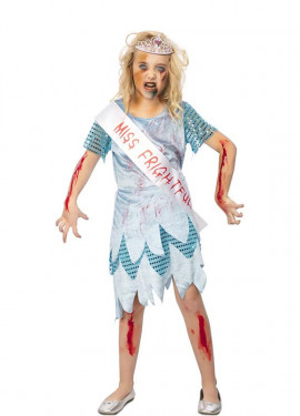 Miss Zombie Kostüm blaues Kleid für Mädchen