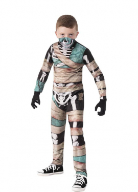 Child's Skeleton Mummy Costume with Mask