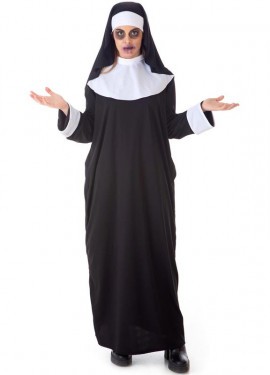 Women's sinister nun costume with cap