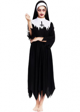 Zombie Nun Costume Women's Tunic with Spikes