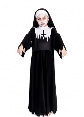 Zombie Nun Costume Tunic with Spikes for Girls