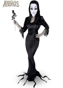 Para Adultos Damas Duquesa de la mansión Morticia Addams Vestido de Disfraz de Halloween Gomez