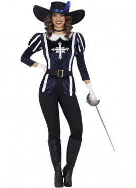 Blue Musketeer costume for women