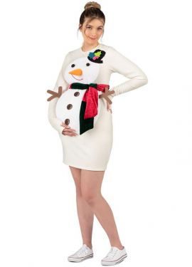 Snowman costume in a dress for pregnant women