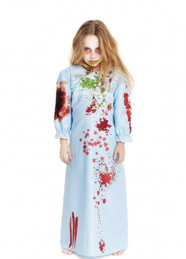 Demon Girl Costume in Blue Robe for Girls and Teenagers