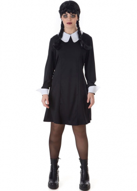 Black Classic Sinister Girl costume with wig for women