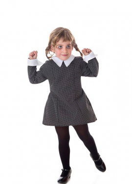 Black Polka Dots Sinister Girl Costume for girls