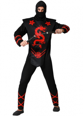 Red Dragon Ninja Costume for Men