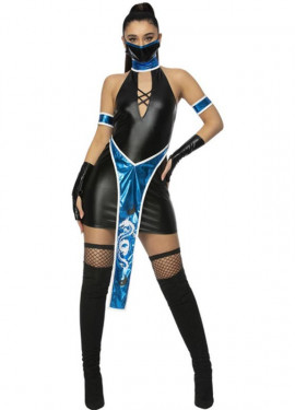 Black and blue Ninja Fever costume for women