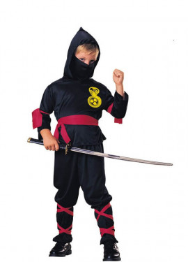 Disfraz de Ninja Kombat Serpiente negro y dorado para hombre