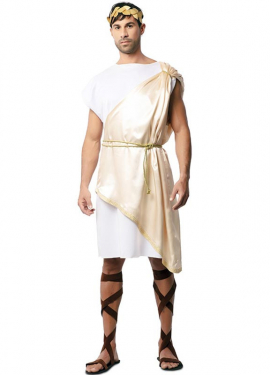 Deluxe beige Roman nobleman costume for men