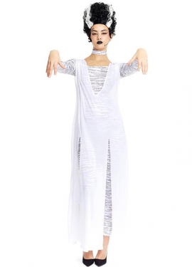 Monster Bride Costume White Dress for Women