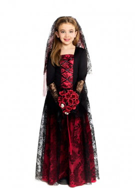Gothic Vampire Bride Costume for Girls