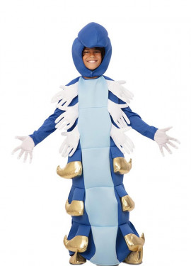 Blue and Gold Caterpillar Hooded Costume for Kids