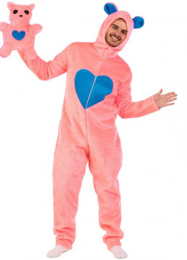 Pink teddy bear costume for men