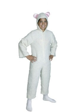 Fato de ovelha branca para crianças