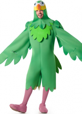 Fato de papagaio verde para homens