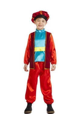 Disfraz de Paje Navidad rojo para niño