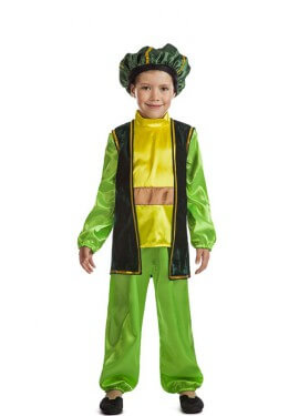 Disfraz de Paje Navidad verde para niño