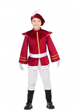 Maroon Royal Page Costume for children