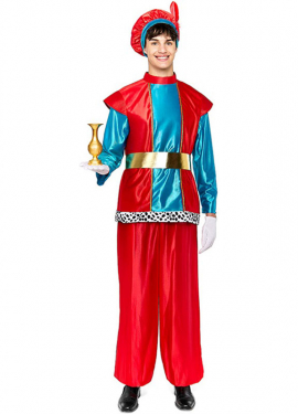 Disfraz de Paje Real rojo para hombre