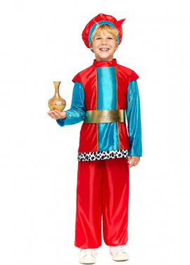 Disfraz de Paje Real rojo para niño