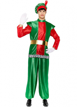 Disfraz de Paje Real verde para hombre
