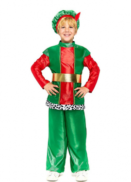 Disfraz de Paje Real verde para niño