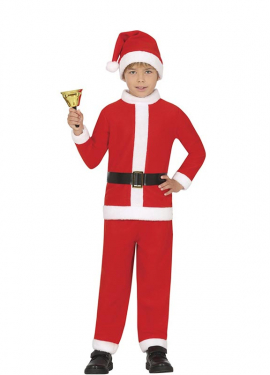 Classic Santa Claus costume with hat and belt for children