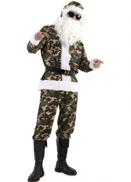 Men's Camouflage Military Santa Costume