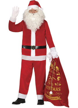 Traditional red Santa Claus costume for men