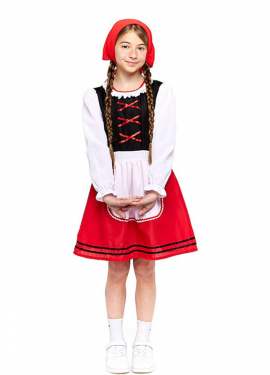 Disfraz de Pastorcilla Aldeana roja para niña