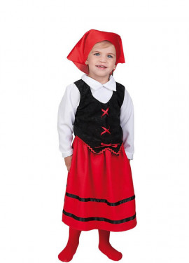 cambiar viceversa En Disfraz de Pastorcilla roja y negra para bebé