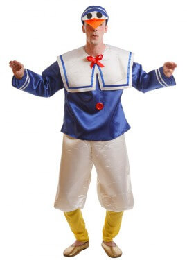 Fato de pato azul adulto