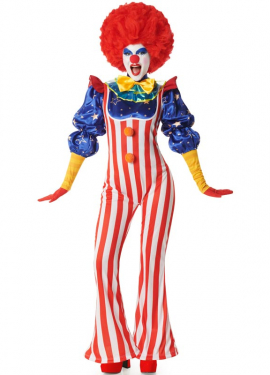 Women's Striped Clown Costume