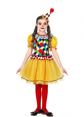 Clown costume with tutu for girls and teenagers