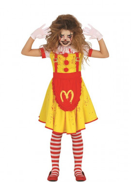 Déguisement de clown tueur de hamburgers pour filles