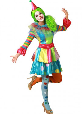 Multicolored clown costume for women