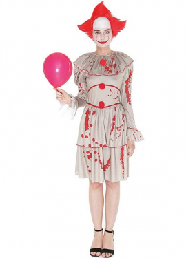 White Sadistic Clown Costume for Women