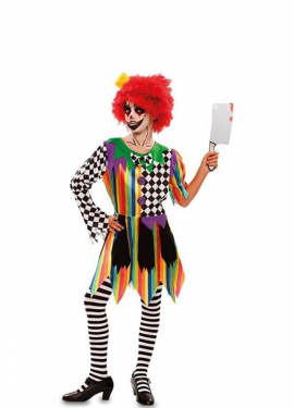 Multicolor Sinister Clown Costume for girls