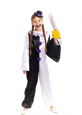 Scary Clown Costume with Hat for Girls