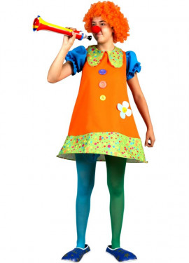 Mehrfarbiges Happy Clown-Kostüm für Damen