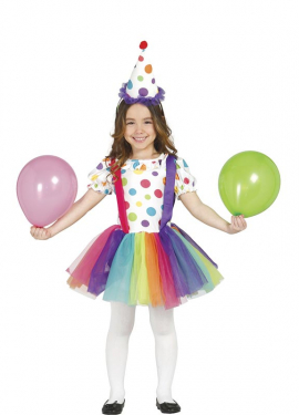 Rainbow Clown Costume for Girls