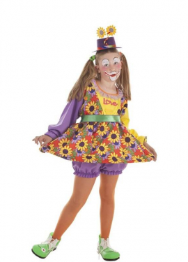 Clown Costume with Flowers for Girl